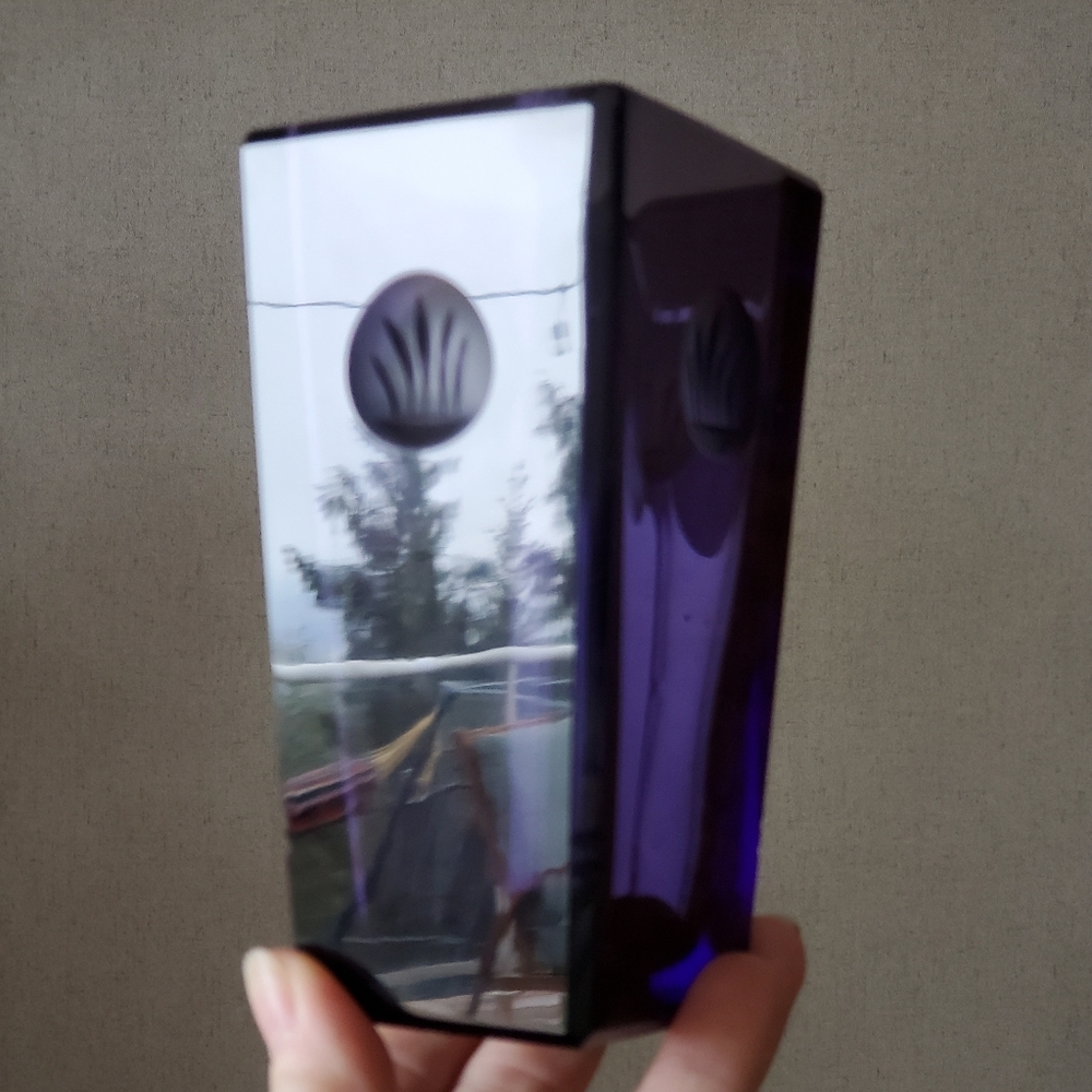 Vintage Vase 1930s not signed Frans Ratanen Karhula Heavy Purple Polished Glass